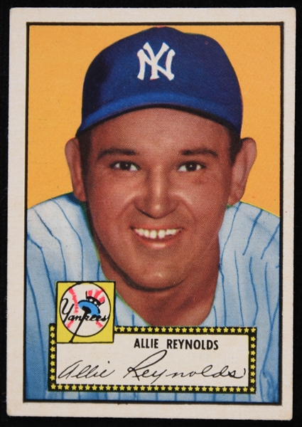 1952 Allie Reynolds New York Yankees Topps Baseball Trading Card