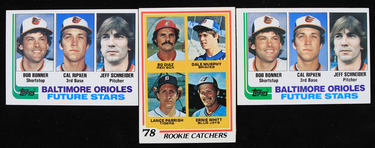 1978-82 Dale Murphy Cal Ripken Jr. Topps Baseball Trading Cards - Lot of 3