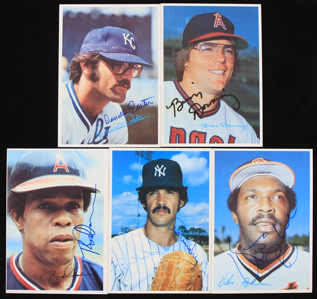 1980 Signed Topps Jumbo Baseball Trading Cards - Lot of 12 w/ Rod Carew, Vida Blue, Ron Guidry & More (JSA)