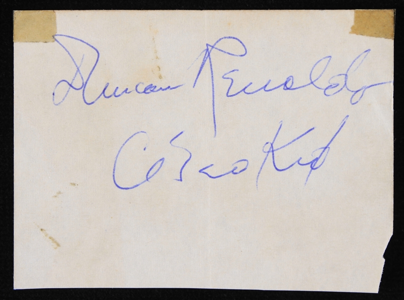 1950s Duncan Renaldo The Cisco Kid Signed 2.5" x 3.5" Cut (JSA)