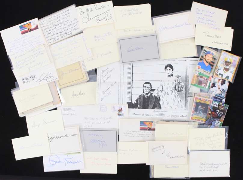 1970s-80s Americana Signed Index Cards - Lot of 100