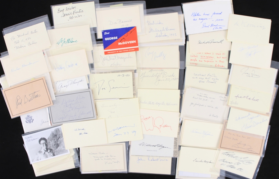 1970s-80s Americana Signed Index Cards - Lot of 200