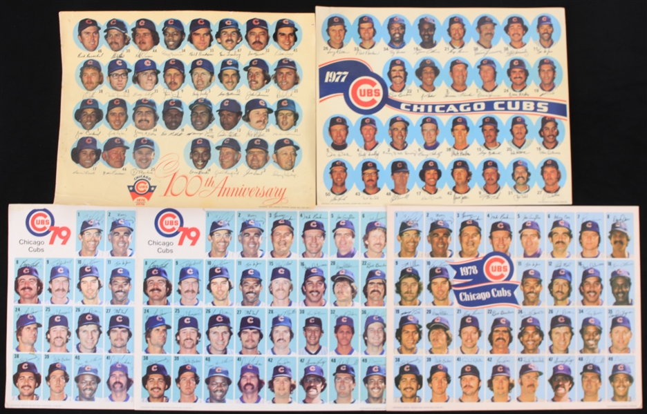 1976-82 Chicago Cubs 11" x 14" Team Player Photo Cards - Lot of 7