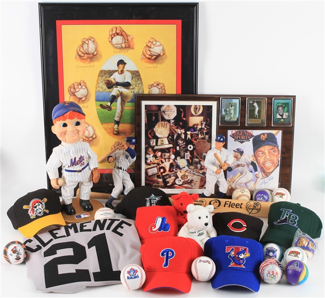 1980s-2000s Baseball Memorabilia Collection - Lot of 40+ w/ Signed Items, Baseballs, Apparel & More