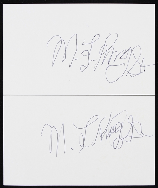 1980s Martin Luther King Sr. Signed Index Cards - Lot of 2 (JSA)
