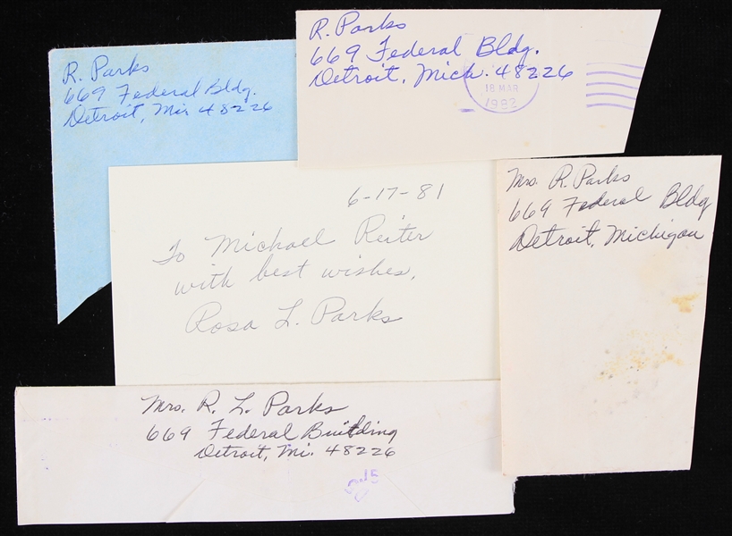 1981 Rosa Parks Civil Rights Pioneer Signed Index Card (JSA)