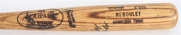 1992-96 Jeff Reboulet Minnesota Twins Signed Louisville Slugger Professional Model Game Used Bat (MEARS LOA/JSA)