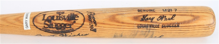1983-85 Gary Ward Twins/Rangers Signed Louisville Slugger Professional Model Game Used Bat (MEARS LOA)