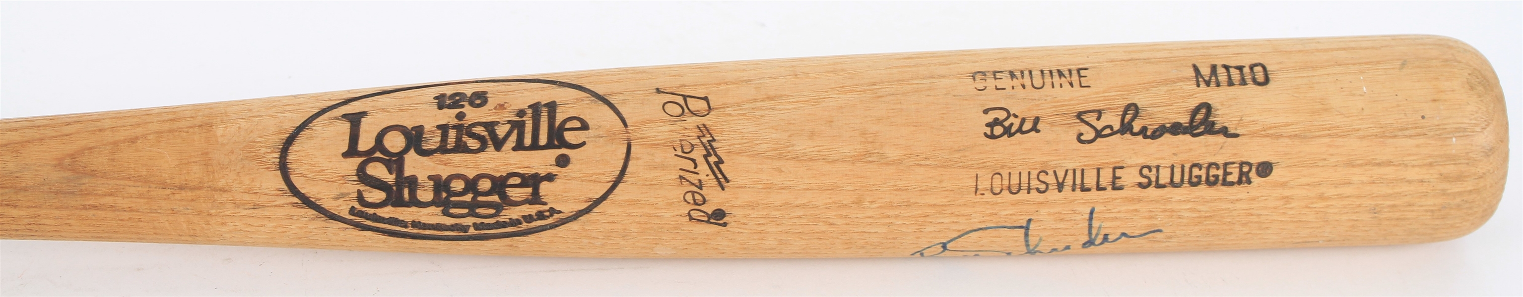 1986-88 Bill Schroeder Milwaukee Brewers Signed Louisville Slugger Professional Model Bat (MEARS LOA/JSA) 
