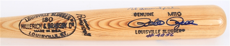 1980s Hank Aaron Pete Rose Warren Spahn Multi Signed H&B Louisville Slugger 180 Bat (JSA)