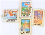 1976 Blatz Beer 10" x 13" Plastic Bar Signs - Lot of 4