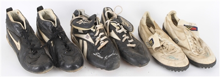 1992-99 Milwaukee Brewers Signed Game Worn Cleats - Lot of 3 Pairs w/ Phil Garner, Kevin Seitzer & Steve Sparks (MEARS LOA/JSA)