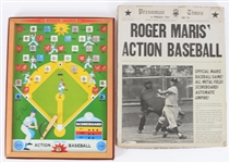 1960s Roger Maris New York Yankees Action Baseball Board Game w/ Original Box