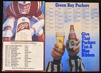 1976-80 Green Bay Packers Pabst Blue Ribbon and Schlitz Beer Schedule Broadsides - Lot of 2