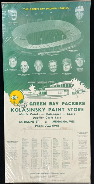 1976 Green Bay Packers 16" x 33" Kolasinsky Paint Store NFL Schedule Broadside