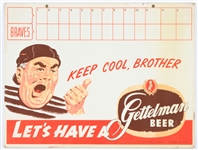 1950s Milwaukee Braves 15" x 20" Gettelman Beer "Keep Cool, Brother" Scoreboard Broadside