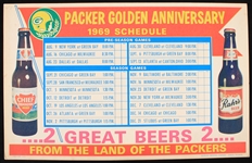 1969 Green Bay Packers Golden Anniversary 14" x 22" Chief Oshkosh Beer Rahrs Beer Schedule Broadside