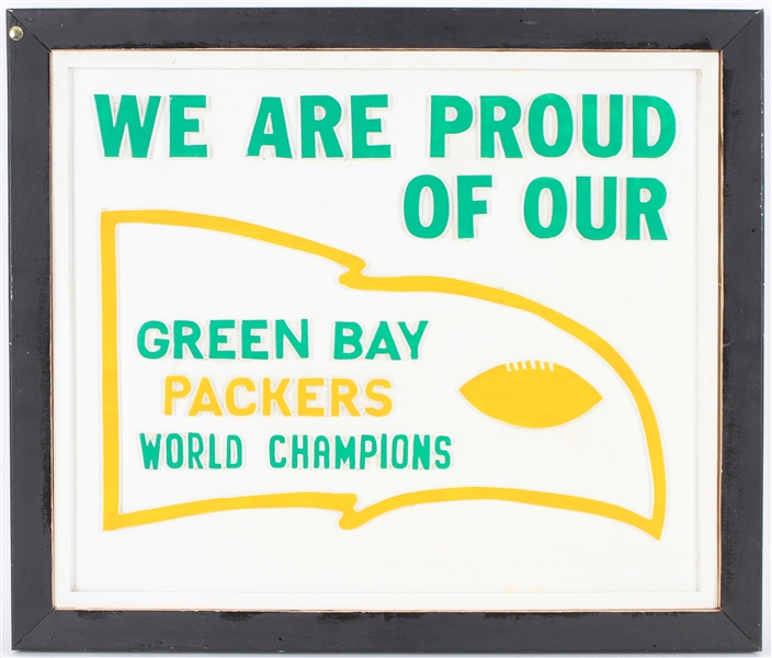 1960s We Are Proud Of Our Green Bay Packers 21" x 24" Framed Sign