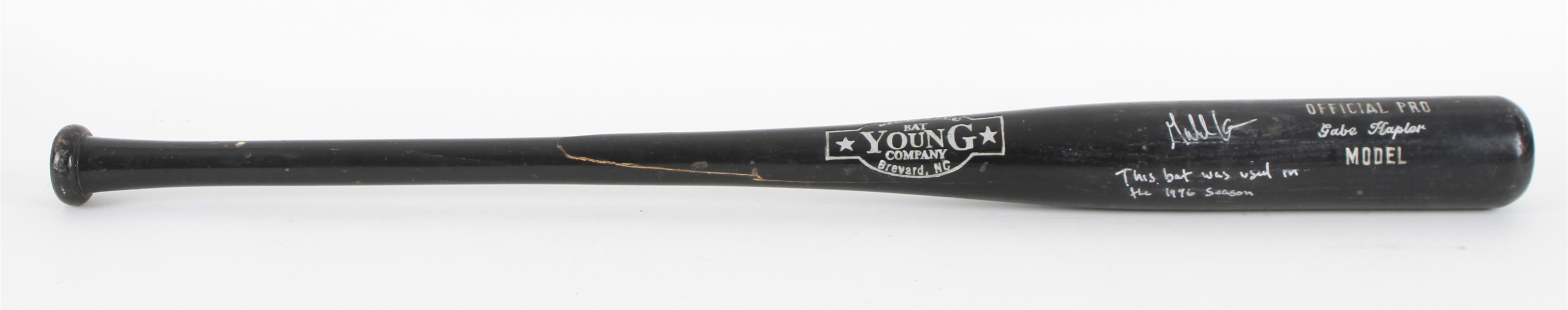 1996 Gabe Kapler Fayetteville Generals Signed Young Bat Co. Professional Model Game Used Bat (MEARS LOA/JSA)