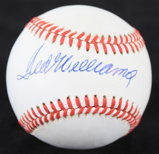 1985-89 Ted Williams Boston Red Sox Signed OAL Brown Baseball (JSA)