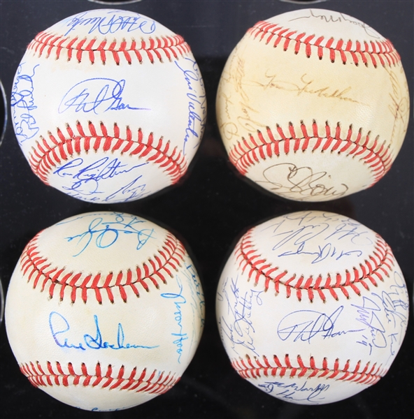 1985-99 Milwaukee Brewers Team Signed OAL Brown & ONL Coleman Baseballs - Lot of 4 (JSA)