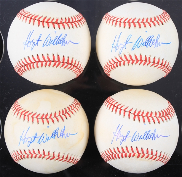 1990-92 Hoyt Wilhelm Chicago White Sox Signed OAL Brown Baseballs - Lot of 4 (JSA)