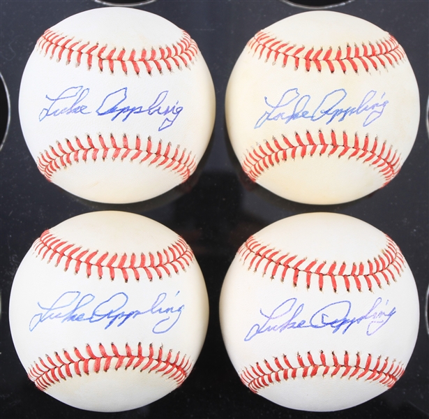 1990 Luke Appling Chicago White Sox Signed OAL Browns Baseballs - Lot of 4 (JSA)