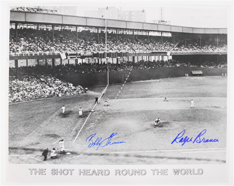 1951 Bobby Thomson & Ralph Branca "The Shot Heard Round The World" Signed 16x20 Photo (JSA)