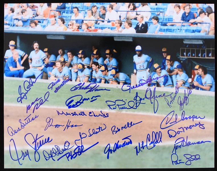 1982 Milwaukee Brewers Team Signed 11" x 14" Team Photo w/ 24 Signatures Including Rollie Fingers, Don Sutton, Cecil Cooper & More (JSA)