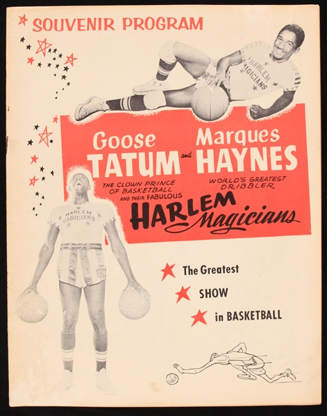 1955 Goose Tatum & Marques Haynes Harlem Magicians Souvenir Program 