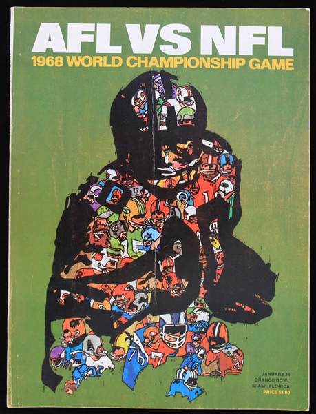 1968 AFL vs NFL World Championship Game Program 
