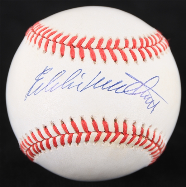 1993-94 Eddie Mathews Milwaukee Braves Signed ONL White Baseball (JSA)