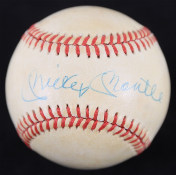 1985-89 Mickey Mantle New York Yankees Signed OAL Brown Baseball (JSA)
