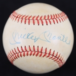 1985-89 Mickey Mantle New York Yankees Signed OAL Brown Baseball (JSA)