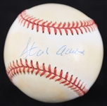 1995-99 Hank Aaron Atlanta Braves Signed ONL Coleman Baseball (JSA)