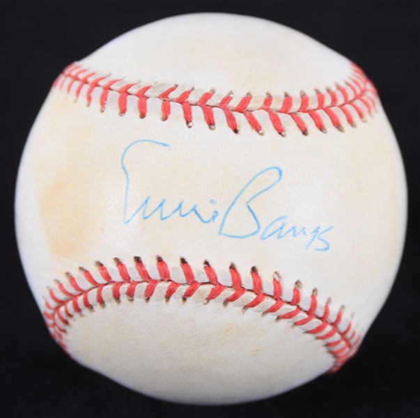 1995-99 Ernie Banks Chicago Cubs Signed ONL Coleman Baseball (JSA)  