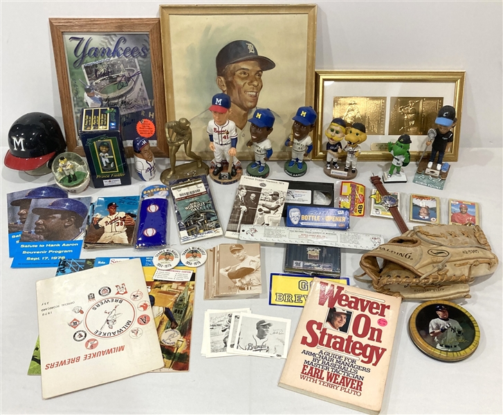 1930s-1980s Baseball Trading Cards, Bobble Heads, Magazines, Photos & more (Lot of 90+)