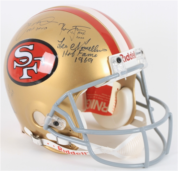 2000s San Francisco 49ers Hall of Famers Multi Signed Full Size Helmet (JSA)