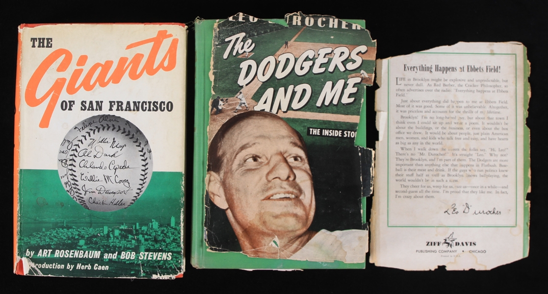 1948-63 Leo Durocher The Dodgers & Me and The Giants of San Francisco Hardcover Books - Lot of 2
