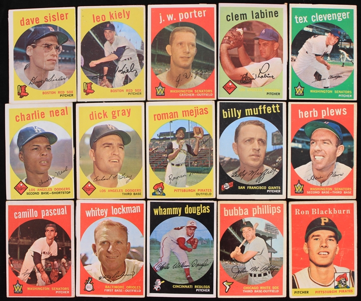 1959 Topps Baseball Trading Cards - Lot of 49