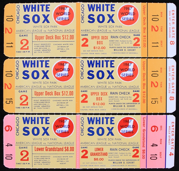 1967 Chicago White Sox World Series Ghost Tickets - Lot of 3