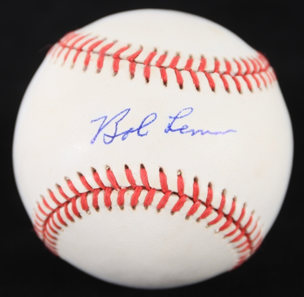 1990-92 Bob Lemon Cleveland Indians Signed OAL Brown Baseball (JSA)