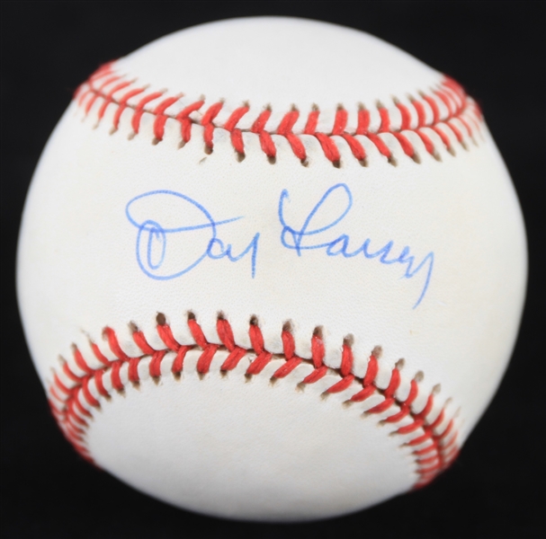 1993-94 Don Larsen New York Yankees Signed OAL Brown Baseball (JSA)