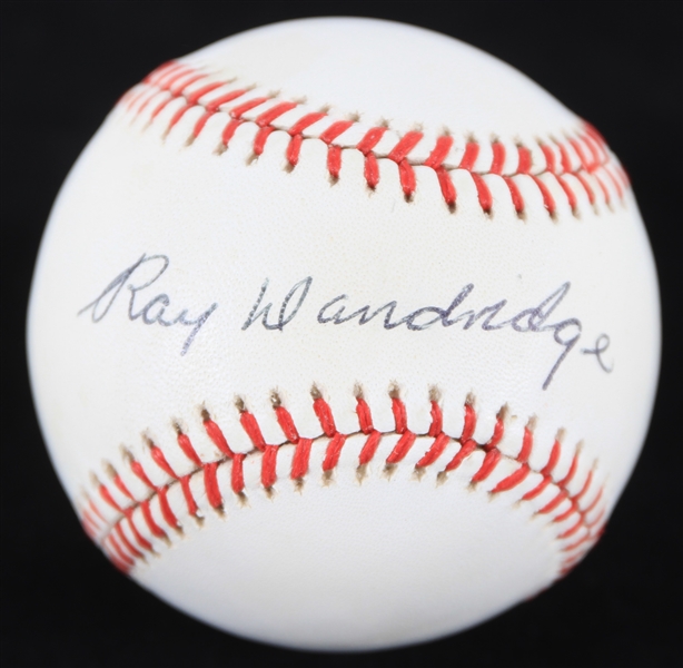 1985-89 Ray Dandridge Negro Leagues Signed OAL Brown Baseball (JSA)