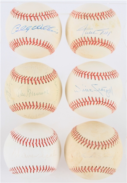 1970s-90s Signed Baseball Collection - Lot of 6 w/ Willie Mays, Hank Aaron, Willie Stargell & More (JSA)