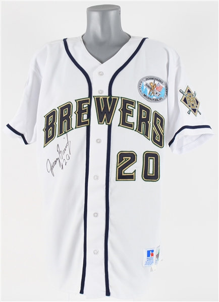 1999 Jeromy Burnitz Milwaukee Brewers Signed Home Jersey (MEARS A5/JSA)