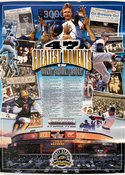 1999 Milwaukee County Stadium 47 Greatest Moments 22" x 30" Posters - Lot of 25