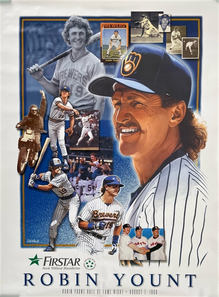 1999 Robin Yount Milwaukee Brewers 22" x 30" Hall of Fame Night Posters - Lot of 25