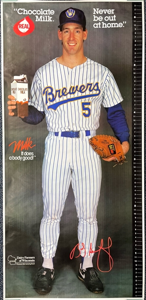 1990s BJ Surhoff Milwaukee Brewers 36" x 76" Dairy Farmers of Wisconsin Growth Chart Poster