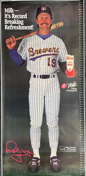 1990s Robin Yount Milwaukee Brewers 36" x 76" Dairy Farmers of Wisconsin Growth Chart Poster